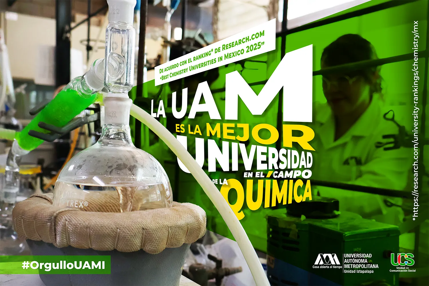 La Universidad Autónoma Metropolitana se encuentra en el primer lugar del Ranking de las Mejores Universidades en el Campo de la Química